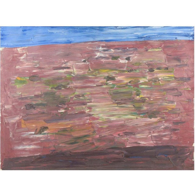 Sven Erik Markhed, Abstract Red Landscape, Oil on Canvas, 1970s-1980s For Sale - Image 6 of 6
