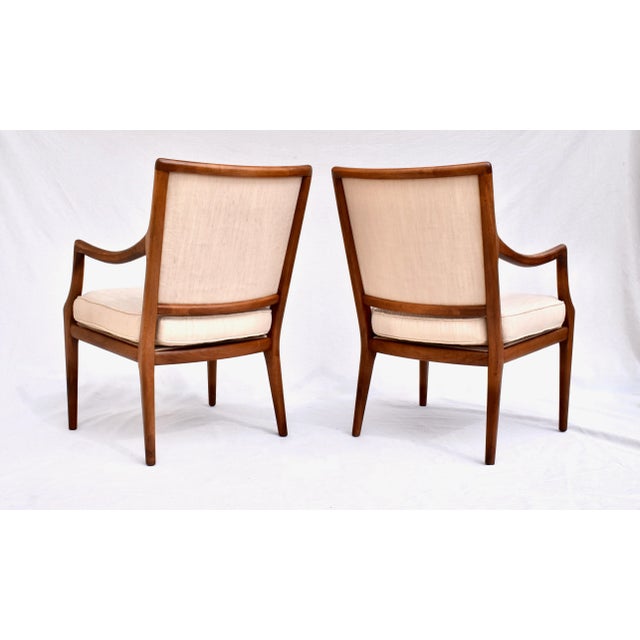 Wood Mid 20th Century Pair of Open Armchairs Attributed to t.h. Robsjohn-Gibbing for Widdicomb For Sale - Image 7 of 9