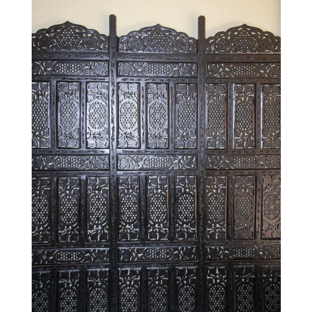 Early 21st Century Hand-Carved Indo-Portuguese Moorish Queen Four-Poster Bed, India, 2000 For Sale - Image 5 of 14