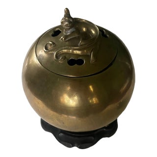 Early 20th Century Gilded Bronze Dragon Incense Burner For Sale