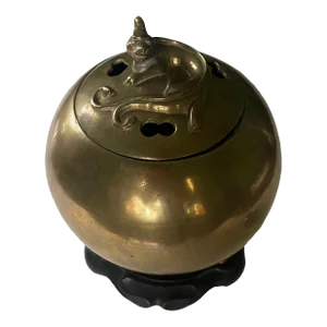 Early 20th Century Gilded Bronze Dragon Incense Burner