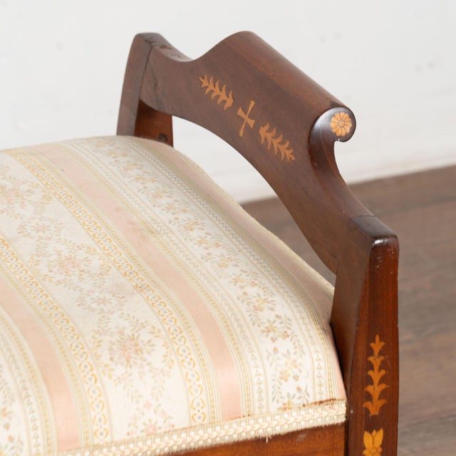 Wood Pair of 20th Century Danish Inlaid Mahogany Tabourets or Stools For Sale - Image 7 of 13