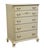 KINDEL FURNITURE Off White Painted Country French Provincial 37" Chest of Drawers 47.5" High 37" Wide 21.5" Deep We...