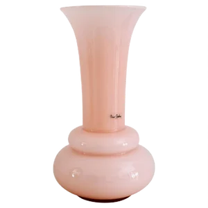 French Pink Glass Flower Vase by Pierre Cardin, 1980s