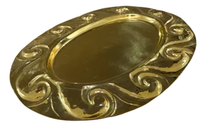 Gold-Plated Metal Decorative Serving Tray