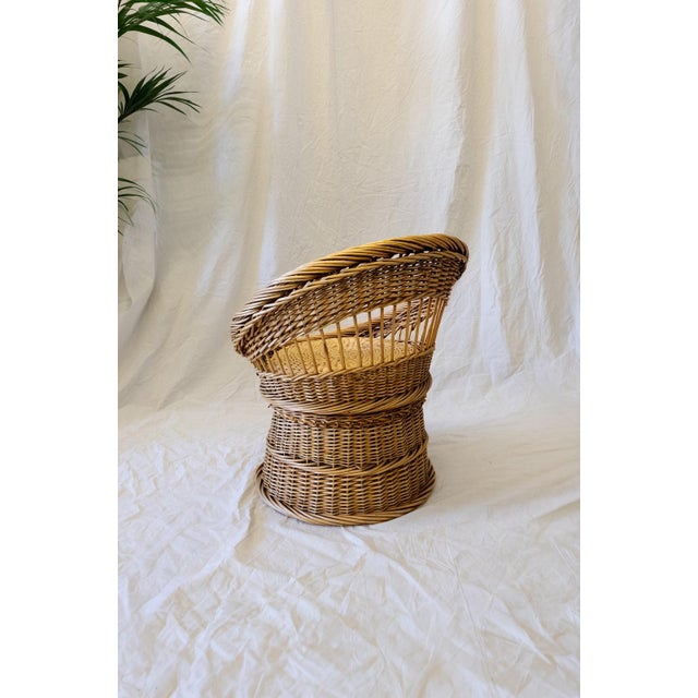 Vintage Woven Wicker Chair, 1970s For Sale - Image 3 of 6