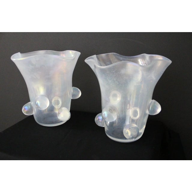 Large Vases in Iridescent Murano Glass from Gino Cenedese, 2000s, Set of 2 For Sale - Image 6 of 18