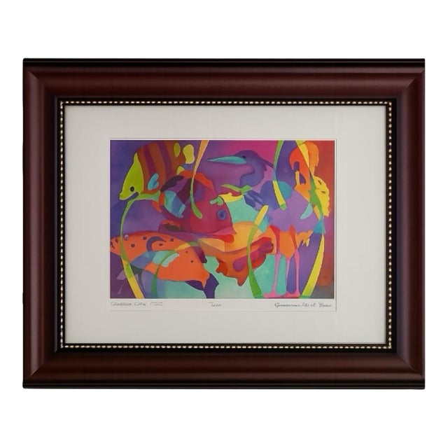 Jeannine Mead Bean Signed Limited Edition Print “Grouper’s Conch Mirage” No. 66/150 – Professionally Framed Coastal Art For Sale