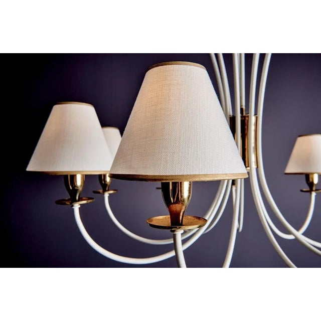 Vintage Nine-Arm Chandelier in the style of Jean Royère, 1950s For Sale - Image 11 of 16