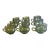 Vintage Mid-Century Modern Indiana Glass Kings Crown Thumbprint Avocado Green Coffee / Punch Cups Set of 9 For Sale
