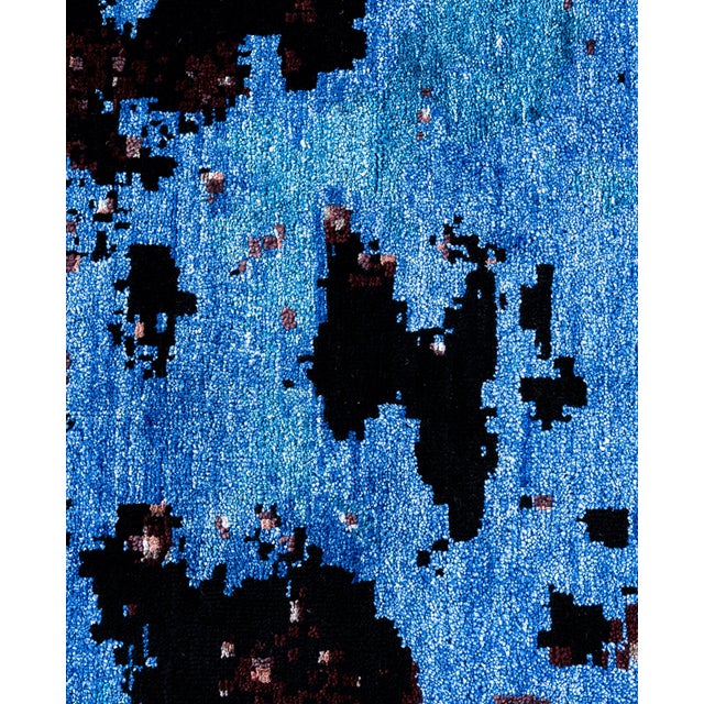 Traditional Ikat, One-of-a-Kind Hand-Knotted Area Rug - Black, 8' 2" x 10' 2" For Sale - Image 3 of 8