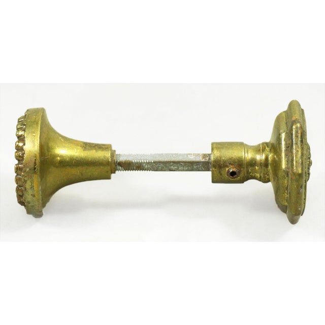 Vintage Cast Brass Octagon Entry Door Knobs For Sale - Image 4 of 6