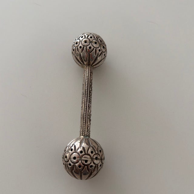 Quality Antique Silver Child's Double Ended Rattle C1880 For Sale - Image 4 of 4