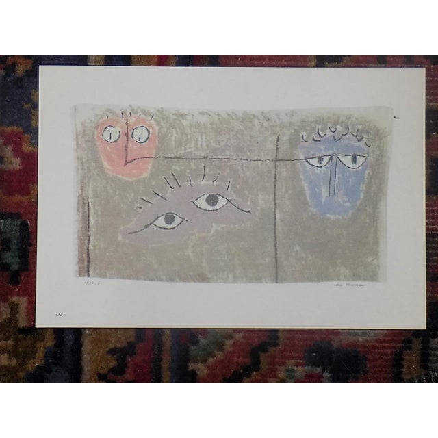 Vintage Mid 20th Century Diminutive Modernist Abstract Paul Klee Masks & Figures Lithographs - Set of 15 For Sale - Image 10 of 12