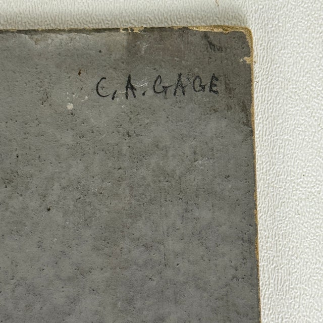 Original Vintage C. A. Gage Oil on Board Painting "In the Children's Room", Chicago For Sale - Image 9 of 10