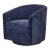 Mid 20th Century Blue Chenille Swivel Chair For Sale