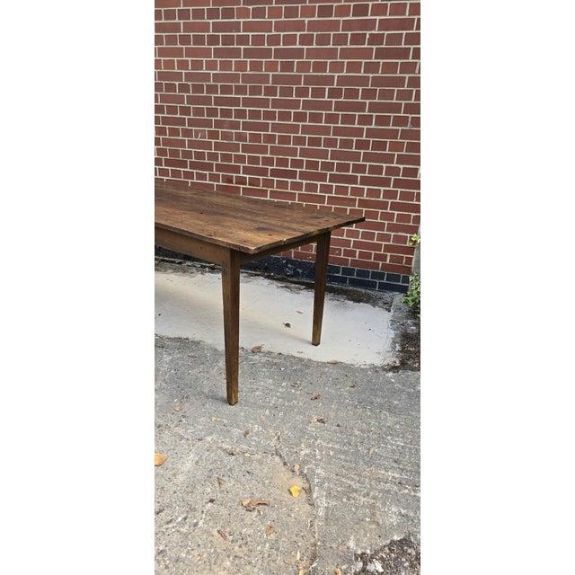 Mid 19th Century French Plank Kitchen Refectoy Farmhouse Dining Table, 1850 For Sale - Image 5 of 17