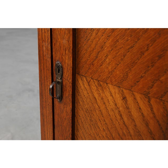 Amsterdamse School Wooden Nightstand, the Netherlands, 1915 For Sale - Image 14 of 16