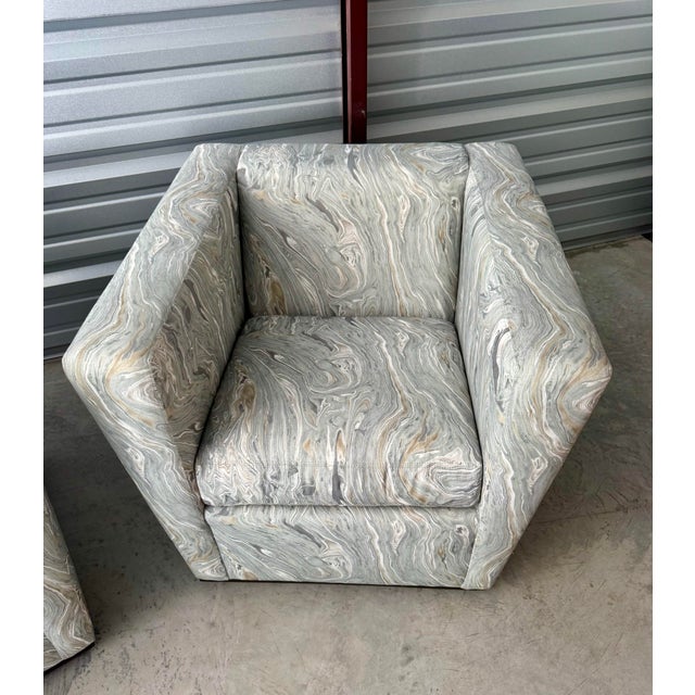 2020s Lee Industries Modern Swivel Club Chairs, Set of 2 For Sale - Image 5 of 9