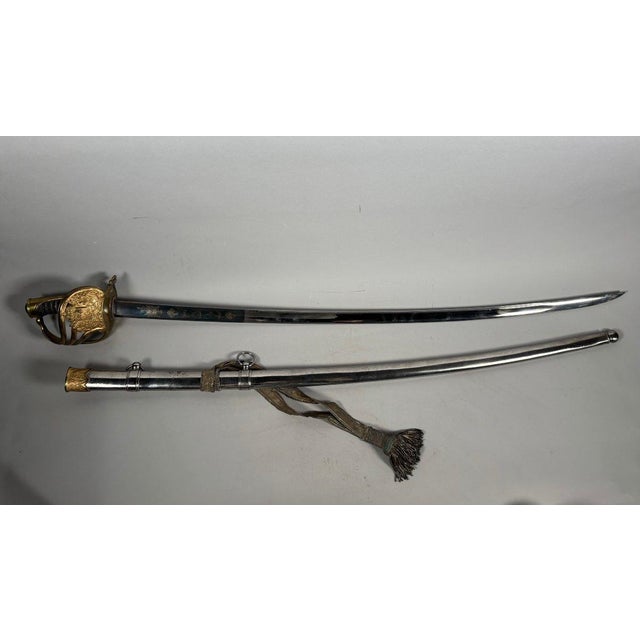 King's bodyguard saber, 1st model.Shagreen-covered handle with filigree. Gilt brass mount, four- branch guard and shell...