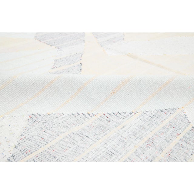 10 X 14 Modern Abstract Kilim Flatweave Wool Rug in Muted Color For Sale - Image 9 of 10