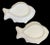 Mid Century Japanese Set of Two Plates Fish Shape Dish White Vintage Pair For Sale - Image 12 of 13