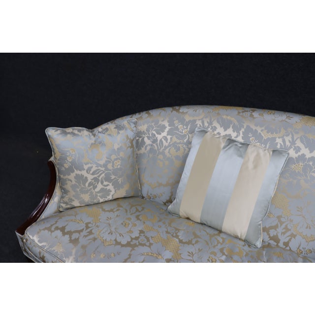 Kindel Furniture Kindel Hepplewhite Style Mahogany Upholstered Camelback Sofa For Sale - Image 4 of 17