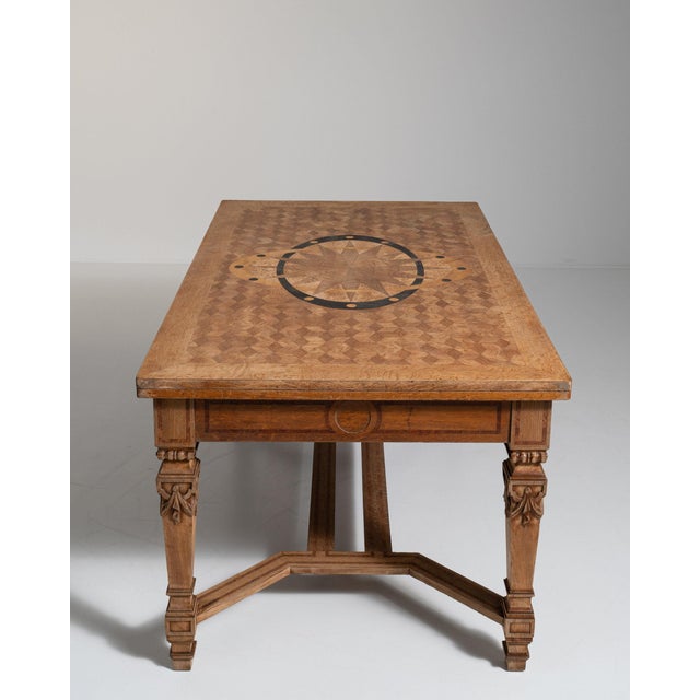 19th Century France Rich Walnut Brown Extending Walnut Trestle Table For Sale In Greensboro - Image 6 of 11