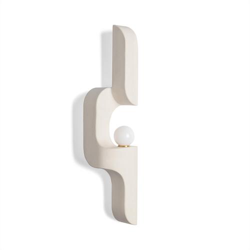 Serpentine Sconces in Saint Raphael Limestone by Farrah Sit, Set of 2 For Sale - Image 4 of 8