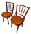 Pair Antique J & J Kohn Mundus Model 337 Bentwood Cafe Chairs Iris Marquetry Seats For Sale