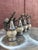 Metal Construction Outdoor Wall Lanterns in a Mid-Evil Gothic Style . Shield & Ax .