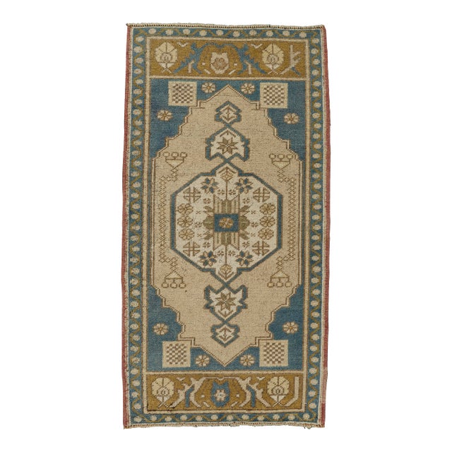 Turkish Mini Rug Oriental Hand Knotted Vintage Rug 1'9" x 3'1" #21139 For Sale