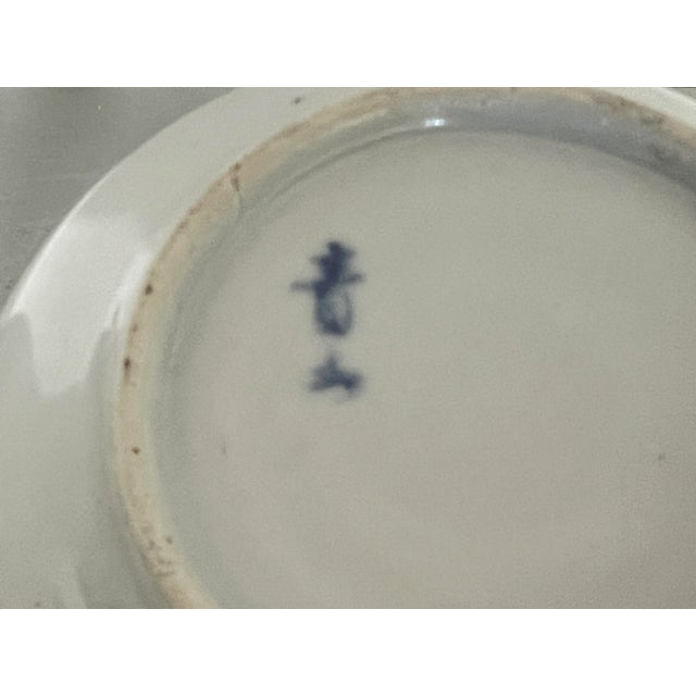 Japanese Vintage Ceramic Celadon Cherry Blossom Vases With Narrow Necks, a Pair, Signed For Sale In Tampa - Image 6 of 7
