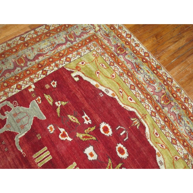 Antique Zabihi Collection Fine Quality Red Turkish Oushak Rug - 7'5" x 10'6" For Sale - Image 4 of 8