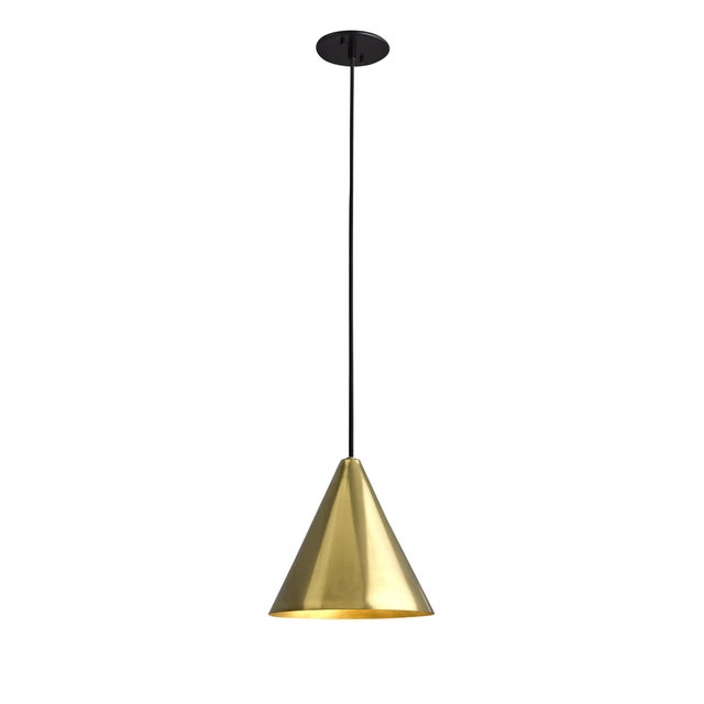 Hans-Agne Jakobsson Polished Brass 'Tratten' Pendant For Sale - Image 9 of 11