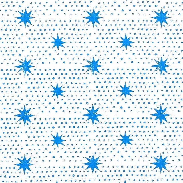 Contemporary Schumacher X Molly Mahon Spot & Star Fabric in Blue For Sale - Image 3 of 3