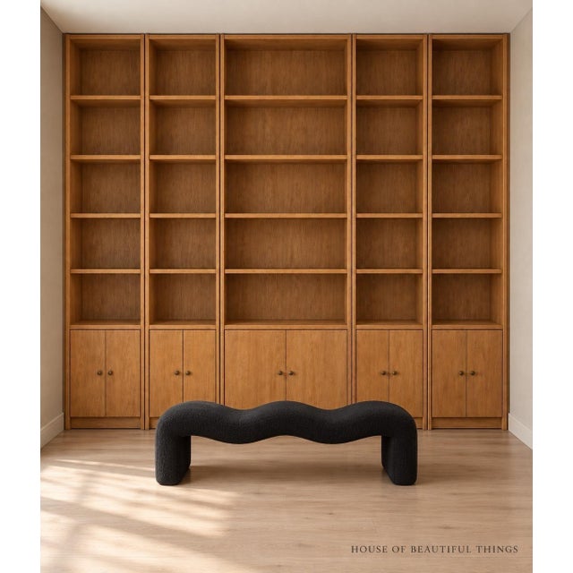 Vintage Floor-to-Ceiling Modular Bookcase Library Wall Unit – Honey Oak For Sale - Image 4 of 4