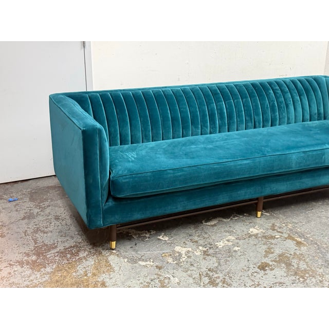 Teal Joybird Chelsea Sofa, Royal Peacock For Sale - Image 8 of 12