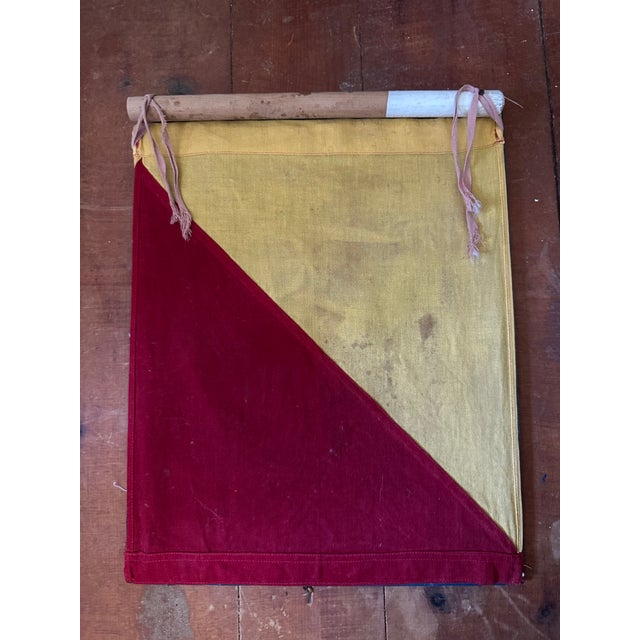 Textile World War 2 Era Vintage Nautical Signal Flag For Sale - Image 7 of 7