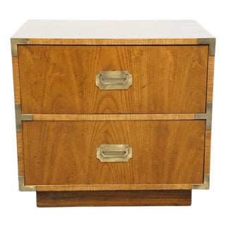 Dixie Furniture Campaigner Collection Walnut 24" Two Drawer Nightstand 767-621 For Sale
