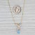 2010s 1.01ctw Blue Topaz Diamond Pendant Necklace 14k Yellow White Gold 20" Box Chain For Sale - Image 5 of 6