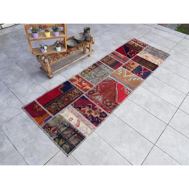 Turkish Mid 20th Century Red Oushak Anatolian Floral Runner For Sale - Image 3 of 10