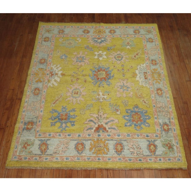 One of a kind hand-made turkish oushak rug thats been reproduced. this is a one off one of a kind. 100 % vegetable dyed...