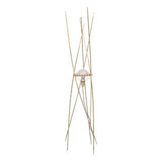 Vintage Italian Gold Art Floor Lamp from Mikado, 1970 For Sale