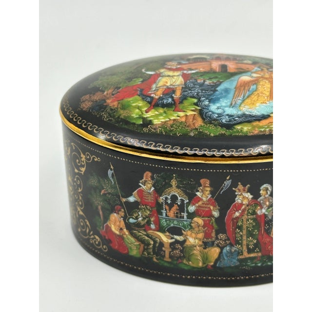 1980s Legend of Tsar Sultan Porcelain Trinket Box For Sale - Image 4 of 8