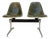 Tandem Bench in Fiberglas with Naugahyde Leather Seat by Charles & Ray Eames for Herman Miller, 1960s For Sale