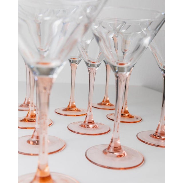 Vintage Pink Luminarc Martini Glasses, France, 1980s For Sale - Image 5 of 11