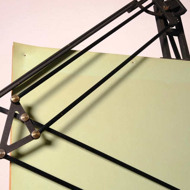 Beautiful and original wooden drawing board, S.I.P.I. Adjustable, perfect for use as a convivial table. Wood and metal. As...