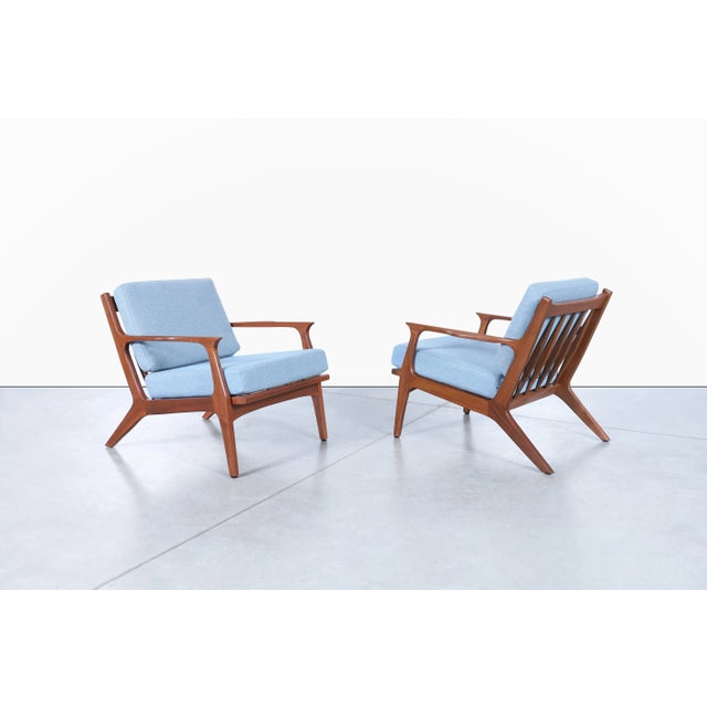 Mid-Century Modern 1960s Danish Modern Walnut Lounge Chairs - Set of 2 For Sale - Image 3 of 12