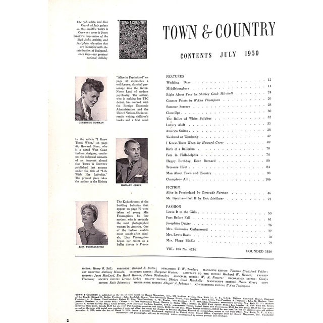Town & Country Magazine July 1950 For Sale - Image 4 of 8